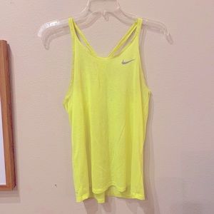 Nike dry fit bright yellow tank top size small